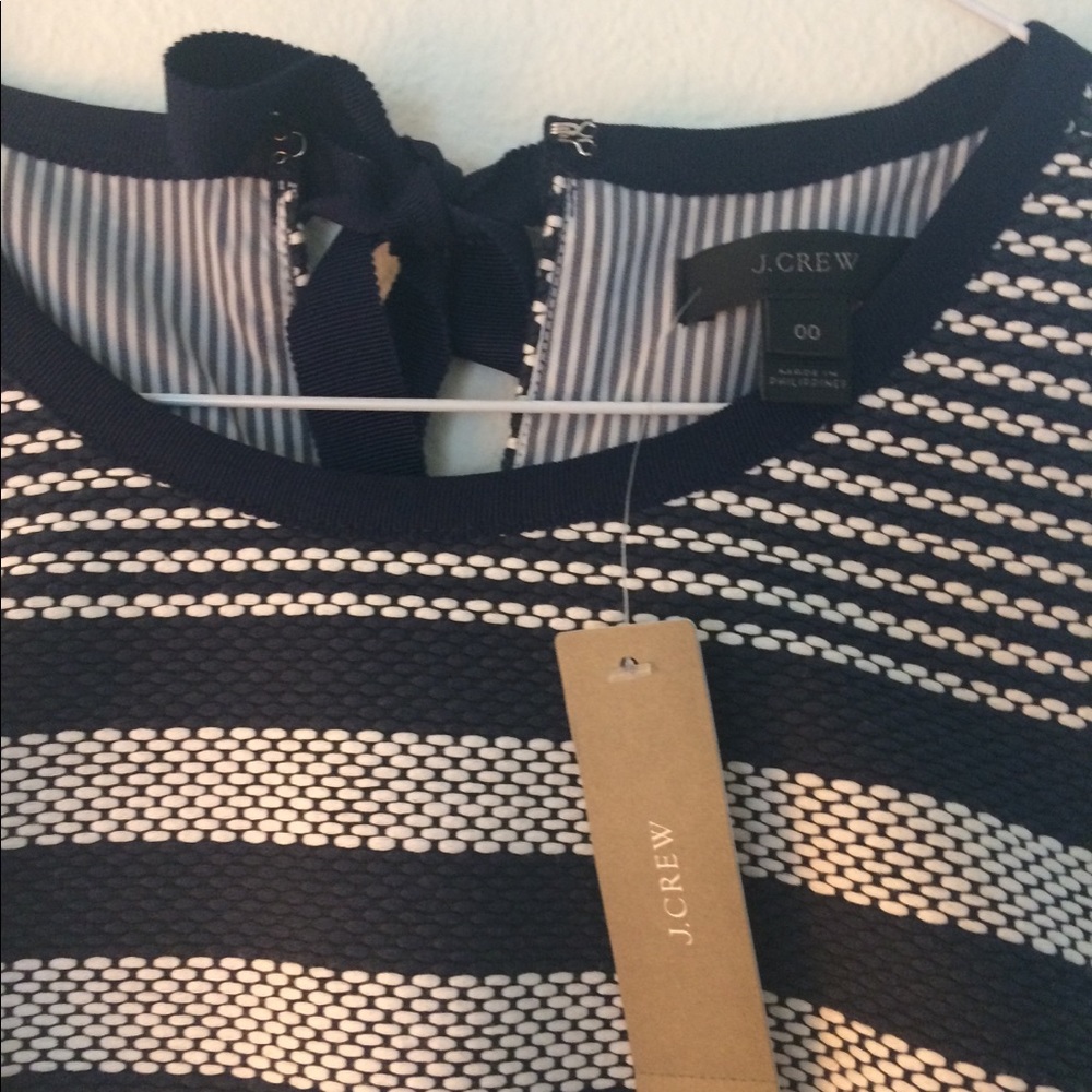 Jcrew dress with beautiful white blue stripes